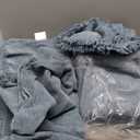 Pack of 2 BYTIDE Chenille Knitted Throw Blankets with Fringe Tassels, Velvety Soft Textured Lightweight Afghan Mexican Decorative Throw Blankets for Couch Bed Sofa Chair Outdoor (Dark Pastel Blue 50 x 60 in)