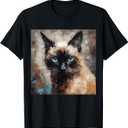 Siamese Cat Kitten Painting Cat Lover Funny Siamois Kitty T-Shirt, XXL