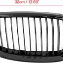 X AUTOHAUX Pair Front Kidney Grille Gloss Black for BMW E92 2007-2010 2 Door Single Line