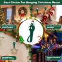 12Pcs Christmas Garland Hanger for Mantle Garland Hoods Wreath Ties Adjustable Stocking Holder Reusable Silicone Adhesive Straps for Christmas Wreath Fireplace Mantle Stairways Banisters