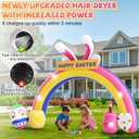 10FT Replaceable Banner Festival Party Decorations with Ultra-Fast Inflating Blower,for Outdoor Yard, Garden, Festival Party Decoration,Giant Easter Bunny Arch Blow Up Decor with Vibrant LED Lights