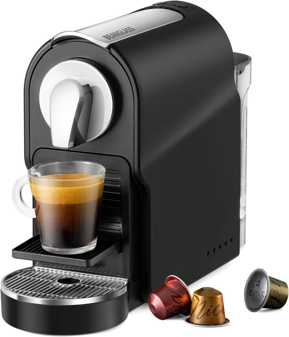 Espresso Pod Machine for Home, Compact Capsule Coffee Maker for NS Original Pods, 20 Bar High Pressure Pump, 22oz Removable Water Tank, Adjustable Cup Tray, Black