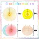12Pcs Pastel Classroom Decor Kit, Pastel Paper Lanterns Honeycomb Paper Fans for Women Girls Spring Birthday Wall Baby Shower Wedding Party Rainbow Classroom Decorations