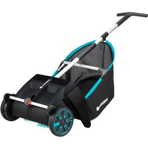 GARDENA (03565) Lawn and Leaf Collector, Durable and Easy to Manuever Push Lawn and Leaf Sweeper with Large Capacity 3.2 cu. ft. Mesh Collection Hopper Bag