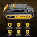 LONG FIT Replace for DEWALT 20V MAX Battery Pack, 3.0-Ah, 2-Pack, Compatible with Dewalt DCB200 DCD DCF DCG Series Cordless Power Tools