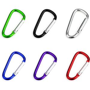 GOGO 6PCS D-Shaped Carabiner with Spring Snap Hooks, 2 Inch Carabiner Clip Key Holders
