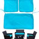 3 Pack Outdoor Patio Furniture Cushion Covers Set, Replacement Slipcovers Fits 4-Piece Wicker Rattan Sofa Loveseat Chair, 36x18x2, 18x18x2  Cover Only, Waterproof, Fade-Resistant Durable Sky blue