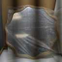 Fobule 28"x28" Gold Round Wall Mirror, Large Irregular Wavy Mirror Modern Decorative Hanging Mirror for Living Room Bathroom Bedroom Entryway