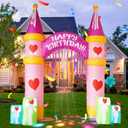 10FT Inflatable Birthday Arch Birthday Decoration with Built-in LED Lights for Indoor and Outdoor Yard Lawn Decoration