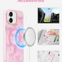 Jusy Magnetic Bow Case for iPhone 11, Cute Aesthetic Bowknot Pattern Phone Case Compatible with Magsafe, Soft TPU Protective Phone Cover for Women Girls - Pink