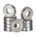 FR10ZZ Flanged Ball Bearing, ID 5/8" x OD 1-3/8" x Width 11/32" Miniature Bearings, Double Metal Shielded Deep Groove Bearings, Pre-Lubricated (GCr15) Chrome Steel 10pcs