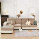 Sofa Covers Couch Covers for Sofa Pet Friendly Couch Cushion Covers Universal Sofa Covers Washable Stretch Slipcovers for Sectional Sofa (Texture Light Coffee, 2 Seats + Chaise Cover)