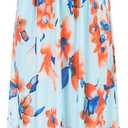 GRACE KARIN Women Strapless Dress Casual Loose Ruched Long Maxi Dress with Pockets (Large, Floral-light Blue+orange)
