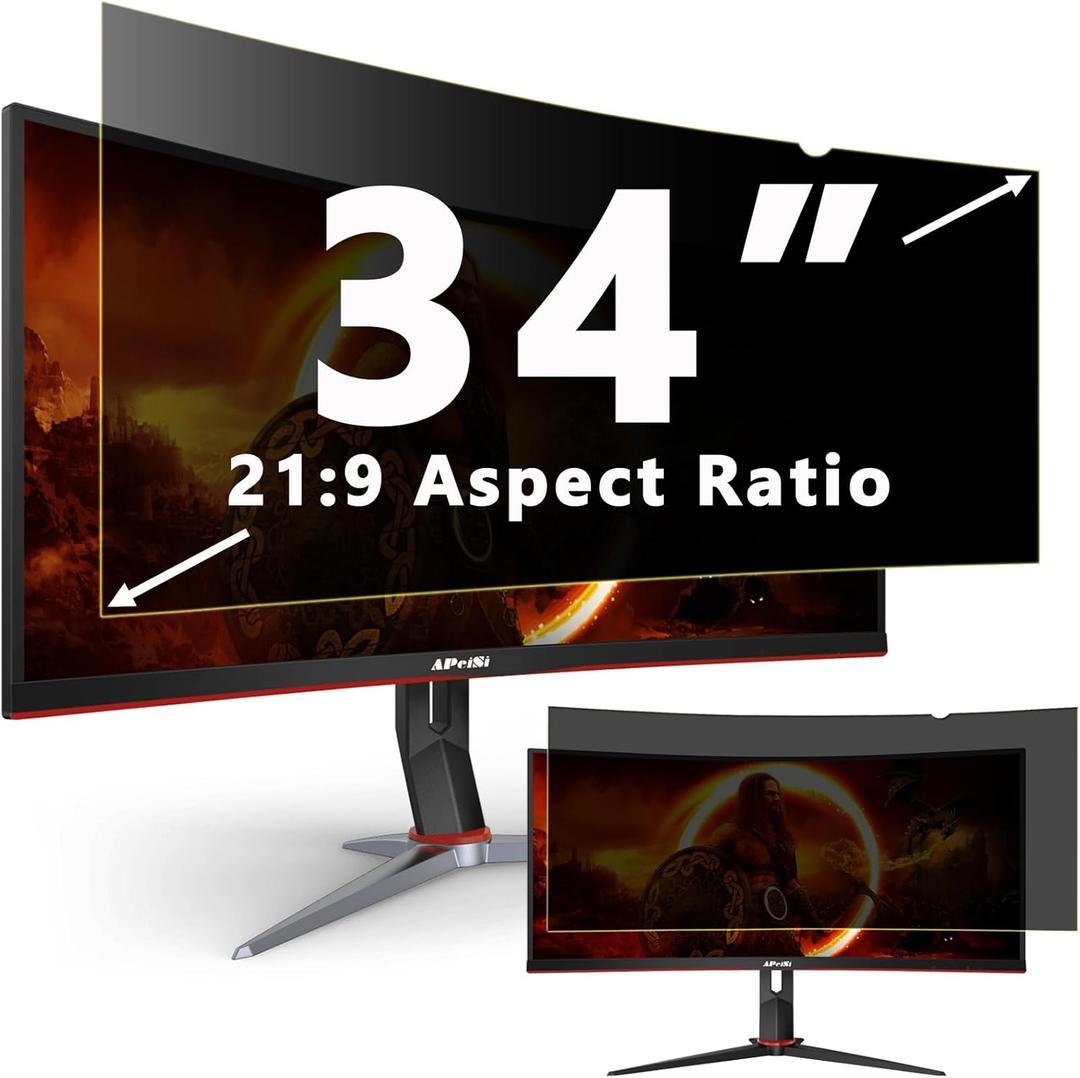 34 Inch Privacy Screen Filter for 21:9 Computer Ultrawide Curved Monitor - Privacy Shield,Anti-Glare Protector