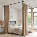 Gonnrly Room Divider Tension Rod No Drilling, Adjustable 72-200" W x 43-120" H Room Divider Curtain Rod, Black