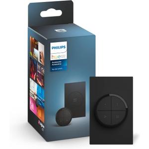 Philips Hue Wall Tap Dial Light Switch, Portable, Black - 1 Pack - Requires Hue Lights and Hue Bridge - Smart Home - Easy, No-Wire Installation
