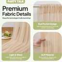 10x10FT Champagne Sheer Tulle Backdrop Curtains for Wedding Parties,2 Pack Photo Backdrop Curtains Ceiling Drapes for Birthday Party Baby Shower,Arch Fabric Background with Rod Pocket