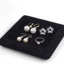 Black Velvet Jewelry Display Tray, Luxury Velvet Ring Holder Showcase for Necklaces Earrings, Jewelry Store Display and Ecommerce Photography Prop, 4.72x4.72 Inches (Black)