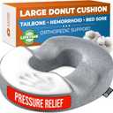 5 STARS UNITED Donut Pillow Hemorrhoid Tailbone Cushion Large Floor Cushion for Pain Relief Coccyx, Prostate, Sciatica, Pelvic Floor, Pressure Sores, Pregnancy, Postpartum Recovery, Gray