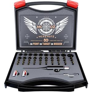 Professional Laser Bore Sighting Kit Green or Red Bore Sight with 50 Adapters - Multiple Caliber Bore Sighter Perfectly Choice for All Gun - .17 Cal to 12GA Rifle Pistol Boresighter