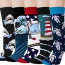 Chalier 5 Pairs Womens Fun Famous Painting Patterned Art Socks Cotton, Printed Cool Novelty Funny Socks for Women, L-oil Painting Multicolor 12 (5 Pairs)
