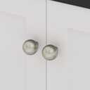 Goldenwarm 10 Pack Brushed Nickel Cabinet Knobs Brushed Satin Nickel Knobs for Dresser Round Ball Kitchen Drawer Hardware Single Hole