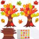 Gueevin 60 Sets Thanksgiving Crafts for Kids Thankful Tree with Leaves DIY Thanksgiving Gratitude Themed Tree Hanging Ornament Thankful Crafts for Adults Autumn Fall Activities Party Decorations