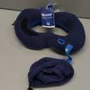 BCOZZY Travel Neck Pillow for Airplane  Patented Double Support for Head, Neck, and Chin. Best for Long Flights, Plane Sleeping, and Car Rides. Adjustable Size. Fully Washable. Carry Bag. Large, Navy