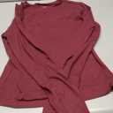 Trendy Queen Womens Long Sleeve T Shirts Fall Fashion 2025 Basic Crop Tops Going Out Outfits Y2k Clothes (Large, Wine Red)