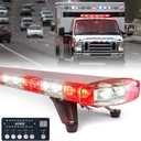 Xprite 48 Inch LED Rooftop Emergency Strobe Lights Bar w/Adjustable Mounting Brackets, Warning Flashing Lightbar for Security POV Rescue Tow Trucks Firefighter Ambulance First Responder - White Red