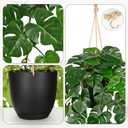 Large Fake Hanging Plants in Pot with Hook, 37" Artificial Hanging Monstera Leaves Vines Plants, Fake Potted Greenery Plant for Room Wall Living Room Bathroom Kitchen, Faux Ivy Houseplants for Shelf