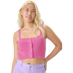 florence by mills Women's Bright Side Button-up Knit Cropped Tank, L