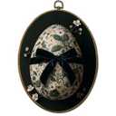 QZQE Vintage Moody Easter Egg Oval Wall Art Decor Framed, Dark Academia Floral Egg Oval Canvas Prints, Rustic Farmhouse Easter Wall Hanging Decor for Home Bedroom Living Room, 8.6x11.4 Inch