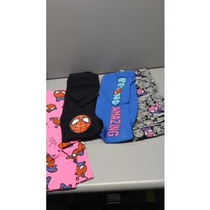 Child's Set of Leggings Black Blue Pink Gray Spider Man Size XXL (14-16)
