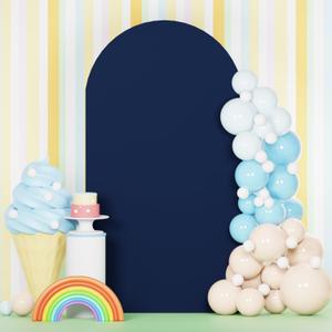 Stretchy Wedding Arch Cover - Navy Blue Arch Backdrop Stand - 6FT Round Top Cover for Gender Reveal & Birthday Parties