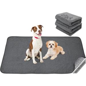Reusable Pee Pads for Dogs, 24x48 4 Pack Washable Puppy Pads, Absorb Dog Mats Non-Slip Puppy Training Pads for Whelping, Potty, Training, Playpen, Crate (24"x48"-4PACK)