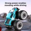 1:18 Scale Amphibious LED RC Car 2.4GHz All 20 Km/h Off Road Terrain Remote Control Drift Truck, Waterproof Truck for 8+ Year Old Boys Girls Kids Gifts (Red)