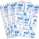 MR FIVE 60 Sheets Blue American Buildings Tissue Paper Bulk,14" x 20",Blue Iconic Buildings Pattern Tissue Paper for Gift Bags,Blue Tissue Paper for Independence Day 4th of July Holiday Party, 2 Pack