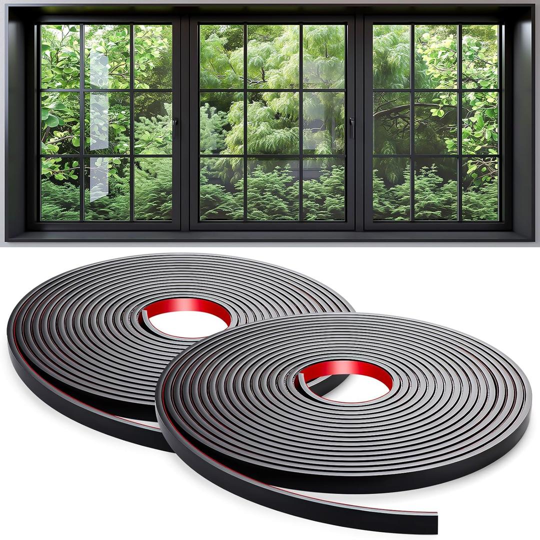 59 Ft Window Grille Inserts Grid Kit, Self-Adhesive Peel and Stick Trim Molding Window Trim Molding Grids, DIY Crown Molding Peel & Stick for Tile Edge Trim, Windows Door Frames (2 Black)