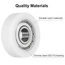 Uxcell 4Pcs Ball Bearing Guide 10 x 35 x 11mm Double Shielded POM Roller Bearings, Flat Pulley Wheel for Furniture, Hardware Accessories, White