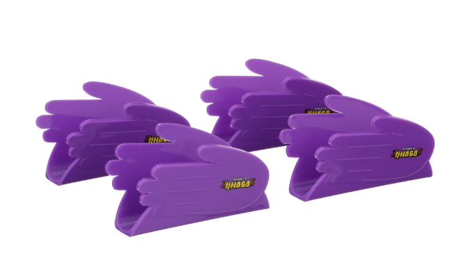 Khaby Lame Purple Taco Holder Set, Dishwasher & Microwave Safe Plastic, 4-Pack