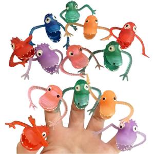 Monster Finger Puppets 12 Pcs Dinosaur Head Figure Finger Model for Party, Christmas Tree Decoration, Cosplay, Treasure Box Prizes, Pinata and Goodie Bag Fillers