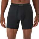 Hanes Men's Moves Performance Boxer Brief, Total Support Pouch, Regular, Trunk, and Long Leg, 3-pack (Black, M)