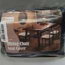 Genina Waterproof Seat Covers for Dining Room Chairs Covers Dining Chair seat Covers Kitchen Chair Covers slipcovers (Black, 4 Pcs)