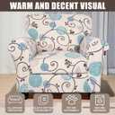 SearchI Stretch Sofa Cover Printed Couch Covers, Floral Pattern 2 Piece Armchair Slipcover with Separate Chair Cushion Cover, Washable Furniture Protector for Living Room(Armchair, Ball Flower)