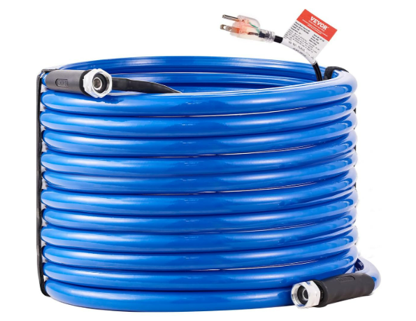 UTOOL 50 FT Heated Water Hose for RV Camper with 90 Degree Elbow, NSF 372 Drinking Water Certified Garden Hose, Automatic Thermostat Antifreeze Protection to -40F, 5/8" ID, 3/4" GHT Adapter