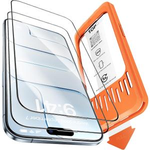 2-Pack for iPhone Air Screen Protector,Military Grade Shatterproof,Bubble-Dust Free Box,9H+ HD Tempered Glass,Scratch & Smudge Resistant for iPhone Air 6.5 inch