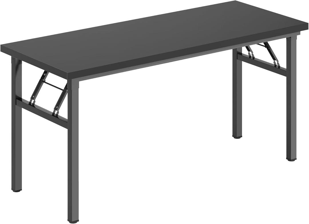 SogesHome 62 inches Folding Computer Desk Foldable Portable Office PC Desk Writing Table Small Table, Black, NSDUS-AC5CB-160