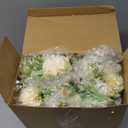 Zeyune 37 Pack Artificial Peonies Flowers with Bud Vase Bulk 24 Bundles Silk Peonies Bouquets 12 Plastic Clear Vase with 1 Rope Fake Flowers for Table Centerpiece Vases(White,Perfume)