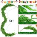 Horynar 2 Pcs Christmas Garlands, 12 FT (2 * 6FT) Artificial Lifelike Pine Garland, Banner Included,Greenery Garland for Mantle,Table,Stairs,Wall,Indoor, Christmas Decorations Outdoor (2, 6 FT)